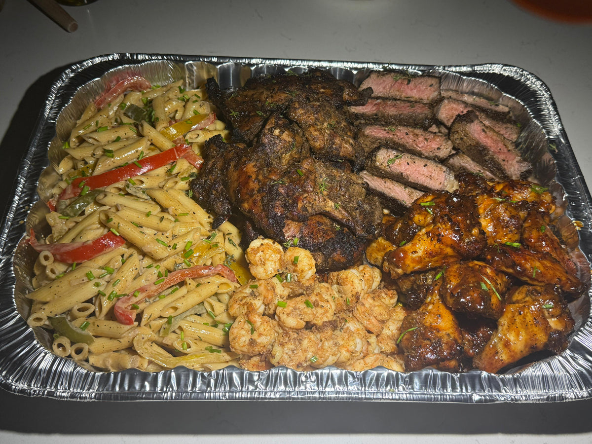 Caribbean Jerk Chicken & Steak Catering Pan – Serves 2–5